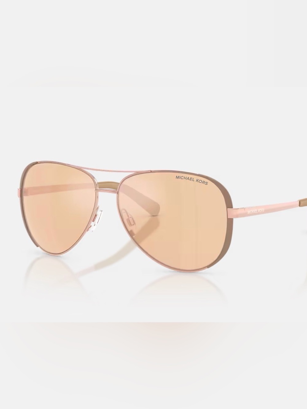 Michael Kors Pink Rose Gold Aviator Sunglasses